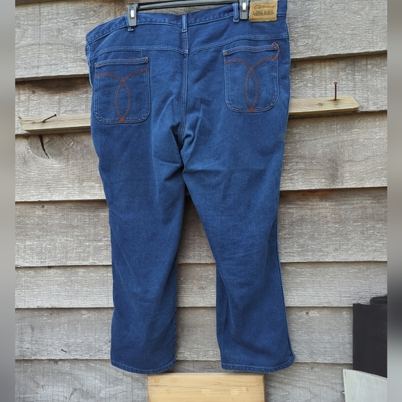 Vintage Long Haul Mens Full Cut Jeans 48x28.5 Blue Dark Wash Made USA - Picture 7 of 11